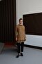 25024 Women's Striped Detail Long Sweater Mocha - 3