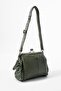 Washed Leather Clip-On Zippered 3-Compartment Scholarship Shoulder Bag Khaki Model: (571-13t) - 3