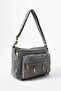 Washed Leather Crossbody Shoulder Bag Polyurethane Leather Gray Model:(571-14-16D) - 3