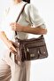 Washed Leather Crossbody Shoulder Bag Polyurethane Leather Tan Model: (571-14-16A)
