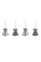 Hanging Bells Silver 6cm 4Pcs/Box