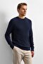 Navy Blue Men's Crew Neck Regular Fit Sweater B35W40017
