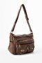 Washed Leather Crossbody Shoulder Bag Polyurethane Leather Tan Model: (571-14-16A) - 3