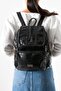 Faux Leather Washed Backpack (Polyurethane) Black Model:(571-14-16J)
