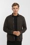 Collar Buttoned Long Sleeve Snap Fastener Cotton Lycra Men's Shirt - 5