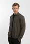 Collar Buttoned Long Sleeve Snap Fastener Cotton Lycra Men's Shirt - 4