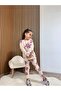 Girl's Flower Printed 3 Thread Non-Shardon F Corded Fabric Tights Suit - 2