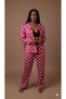 Women's Buttoned Thin Sh Fleece-Lined Pajama Set Shirt Collar - 3