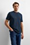 Navy Blue Regular Fit Crew Neck T-Shirt - 2