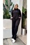 Women's Plus Size Snap Detail Turn-Down Collar Modal Fabric Stretchy Soft Textured Tracksuit Set 25091 - 3
