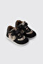 Baby Boy Velcro Lace-Up Black First Shoes - 3