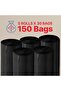 ® Black Garbage Bags Roll 60 x 90 cm 30 Gallon Heavy Duty (150 Bags) - 2