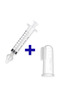 Teether Finger and Nose Washing Aspirator Set Silicone Tooth Scratching Finger Nasal Washing Injector
