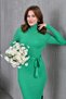 Women's Turtleneck Ribbed Knit Slim Fit Slit Knit Dress - 2