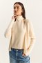 Women's Cream Halter Neck Inner Blouse Detailed Cardigan Th251006 60283834 - 4