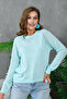 Women's Crew Neck Sleeves Lace-Like Knit Basic Knitwear Sweater - 5
