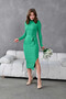 Women's Turtleneck Ribbed Knit Slim Fit Slit Knit Dress
