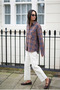Women's Brown Plaid Pattern Single Pocket 100% Cotton Oversized Shirt (Get 1 Size Smaller) - 3