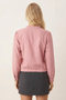 Women's Pink V-Neck Collar Pleated Detail Elastic Waist Cuffed Blouse Arm-26K001020 - 2