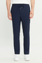 Men's Navy Blue Slim Fit Slim Fit Seersucker Patterned Tie-Waist Travel Casual Trousers with Side Pockets
