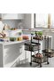 3-tier squere rotating kitchen storage rack with two 4.7L stackable fridge organizer boxes. - 3