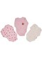 Baby Girl Pink Ecru Peach Patterned 3-Piece Swaddle Bodysuit