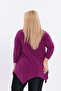 Asymmetrical Cut Flexible Stretch Fabric Long Sleeve Crew Neck Stylish Sandy Plus Size Blouse – 5012 - 6