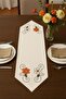 مفرش طاولة ماجون الكتاني المطرز بحواف مثلثة قابل للغسل للمطبخ وغرفة المعيشة وطاولة القهوة وطاولة الطعام