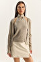 Women's Mink Halter Collar Inside Blouse Detailed Cardigan Th251006 60283834 - 2