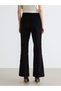 Black Dar Fit Flared Women's Velvet Trousers - 4