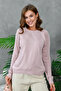 Women's Crew Neck Sleeves Lace-Like Knit Basic Knitwear Sweater - 3