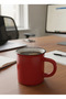 Ceramic Cup with Handle, Colorful Enamel Look, Gray Color, 260 Cc - 5