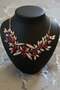 Silver Color Red Stone Detailed Design Evening Dress Necklace - 2