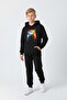 3 İplik K Hooded Kangaroo Pocket Thick Sh Fleece-Lined Game Theme B Printed Boys' Tracksuit Set - 3