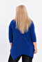 Asymmetrical Cut Flexible Stretch Fabric Long Sleeve Crew Neck Stylish Sandy Plus Size Blouse – 5012 - 6