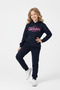 3 İplik K Hooded Ş Fleece-Lined Thick Winter Print Detailed Kangaroo Pocket 6 Piece Girls' Tracksuit Set - 4