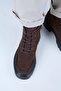 Ayra Women's Genuine Leather Lace-Up Brown Boots with Square Toe - 8
