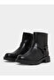 Black Buckle Ankle Boots - 2