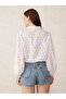 White Balloon Sleeve Printed Crop Shirt - 5