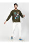 Men Olive Graphic Sweatshirt - 2