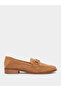 Tan Suede Look Loafers - 2