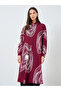 Burgundy Marble Print Longline Shirt and Pants Co-Ords - 2