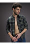 Men Olive Checked Slim Fit Shirt - 2