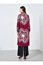 Burgundy Marble Print Longline Shirt and Pants Co-Ords - 5