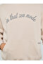 Men Beige Oversized Zen Mode Print Fleece Hoodie - 4