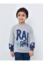 Graphic Print Sweatshirt with Dino Sleeve Detail