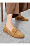 Tan Suede Look Loafers