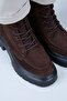 Ayra Women's Genuine Leather Lace-Up Brown Boots with Square Toe - 3