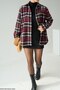 Burgundy - Black Plaid Shirt - 251064 - 3
