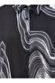 Black Marble Print Longline Shirt and Pants Co-Ords - 3